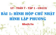 Công thức tính thể tích, diện tích xung quanh hình hộp chữ nhật, hình lập phương? Toán 7 bài 1 c3cd1